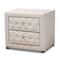 Baxton Studio Lepine Light Beige Upholstered 2-Drawer Wood Nightstand 155-9444 - alternate 1